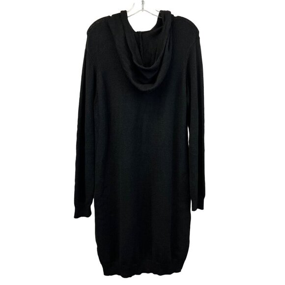 Cozy Co. Women’s Long Sleeve Hooded Midi Sweater Dress Black S New - Picture 7 of 9
